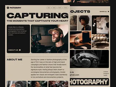 Photography Website Homepage awe camera creative creative direction homepage lense minimal personal portfolio photo photography photography landing page photography portfolio photography website photoshoot portfolio videography web web3