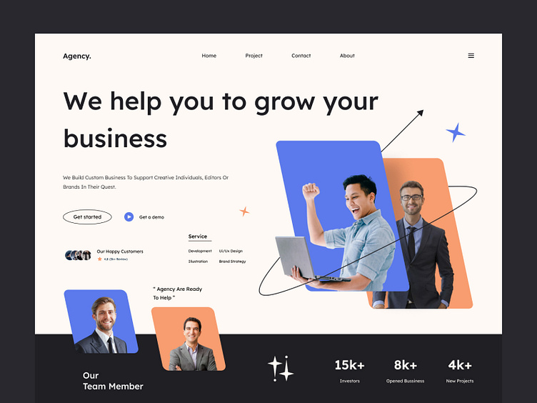 Business Solution agency website by Omor for Tophats on Dribbble