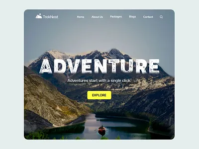 Adventure Travel Landing Page Design animation design graphic design landing page logo motion graphics ui vector