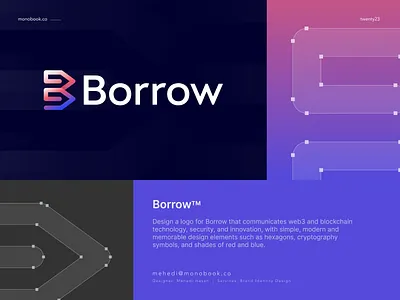 Borrow | Logo Design for Crypto Options Platform blockchain brand identity design branding coin currency decentralized digital token exchange finance icon identity loan logo logotype money options pattern payment platform visual identity design