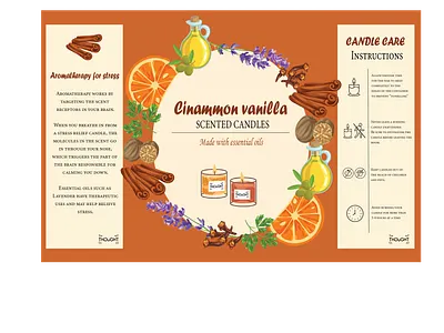 Label and instruction manual design for a candle. branding design graphic design illustration logo