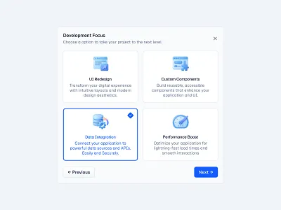 Development Options 💡 buttons design dialog minimal modal options popup saas ui web design