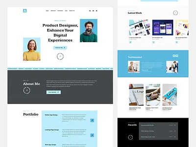 Personal Portfolio Landing Page Template agency creative homepage minimal mordern personal personal portfolio portfolio ui uidesign uiux ux web website