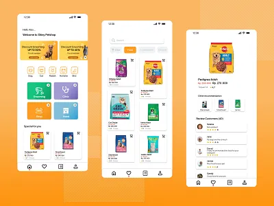 Shiny - Pet Shop Mobile App design mobil app pet shop app pet shop mobile app ui ux design