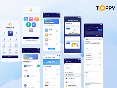 Toppy - Education Mobile App Platform course e learning education elearning learning mobile online course pracetice service student study app teky ui design uiux