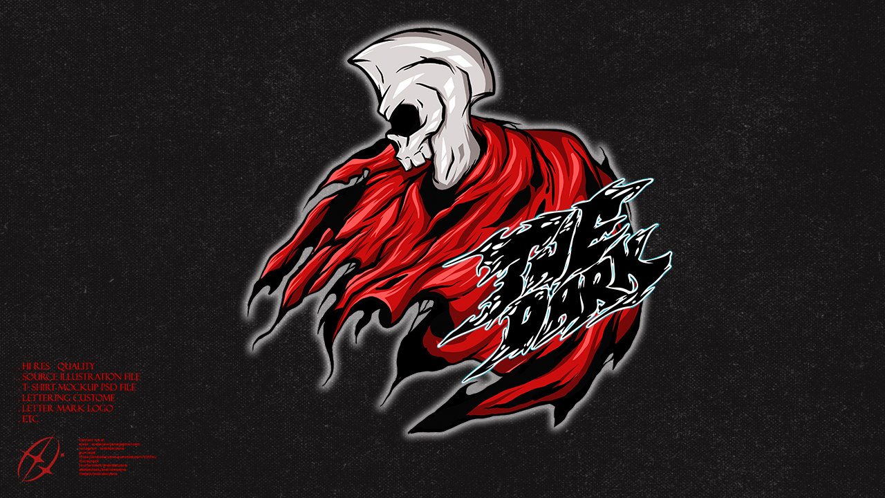 THE DARK burn dark ghost reaper skull spartan tshirt