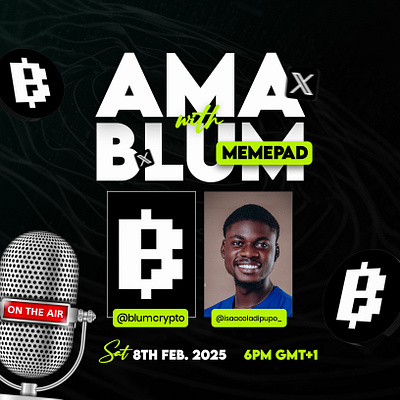 Flyer for Blum X Isaac Oladipupo branding graphic design