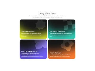 Crypto Website Section bitcoin cards crypto design features gradient shapes ui website