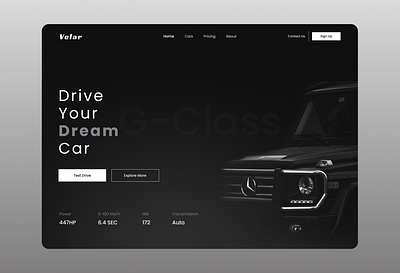 Test Drive - Hero Section hero test drive ui ux website