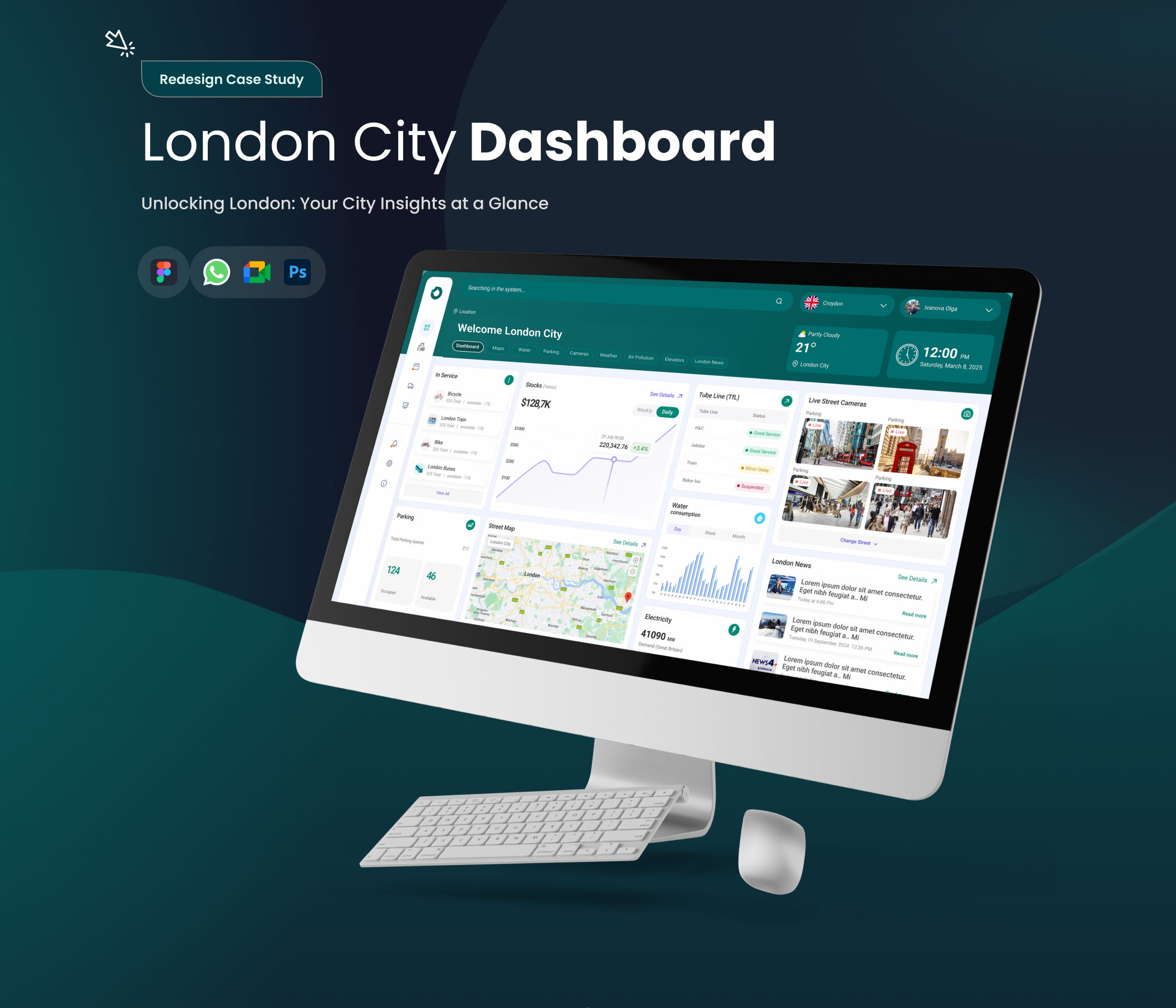 London City Dashboard (Redesign Case Study) case study city dashboard dashboard dashboard design graphic design home page interaction design interface landing page london city dashboard redesign sass ui ui case study ui design user experience ux web marketing website website design