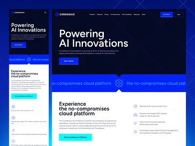 CoreWeave Website Redesign Exploration branding logo ui web design