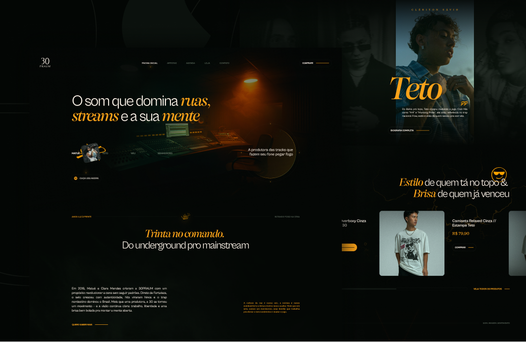 30PRAUM — Website Concept 30praum artists brazilian design home interface landing layout matue music producer product design record redesign trap ui uiux website
