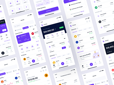 Finline - Investment & Finance App UI Kit banking crypto design finance financial fintech graphic design investment mobile mobile design nft payment stock ui ui kit ui8 uidesign uikit ux wallet