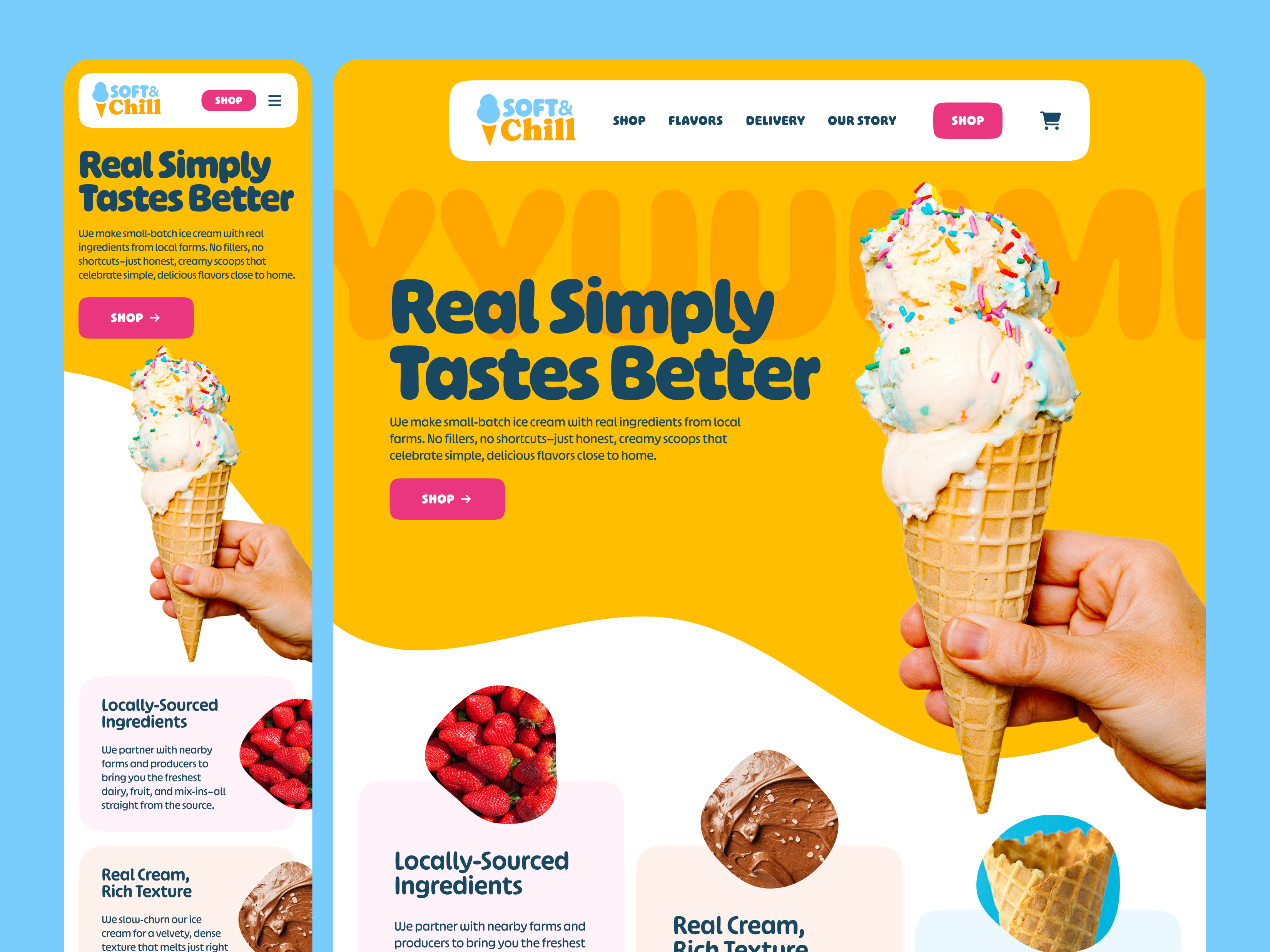 Ice Cream Website Exploration branding ui web design