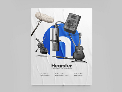 Poster Design: Hearsfer audio branding graphic design logo poster visual