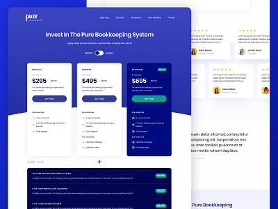 Pricing Page for Accounting Business design plans price pricing saas subscription ui web website white