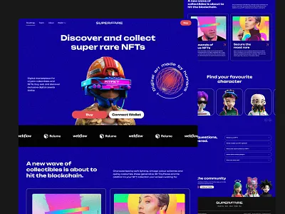 Super Rare NFT branding design illustration ui ux web