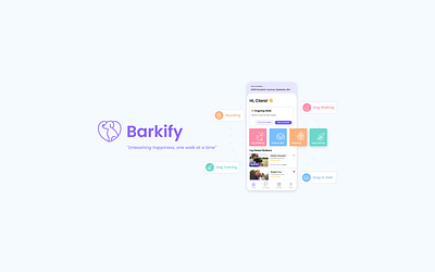 Barkify: dog walking app case study branding case study dog mobile app ui ux