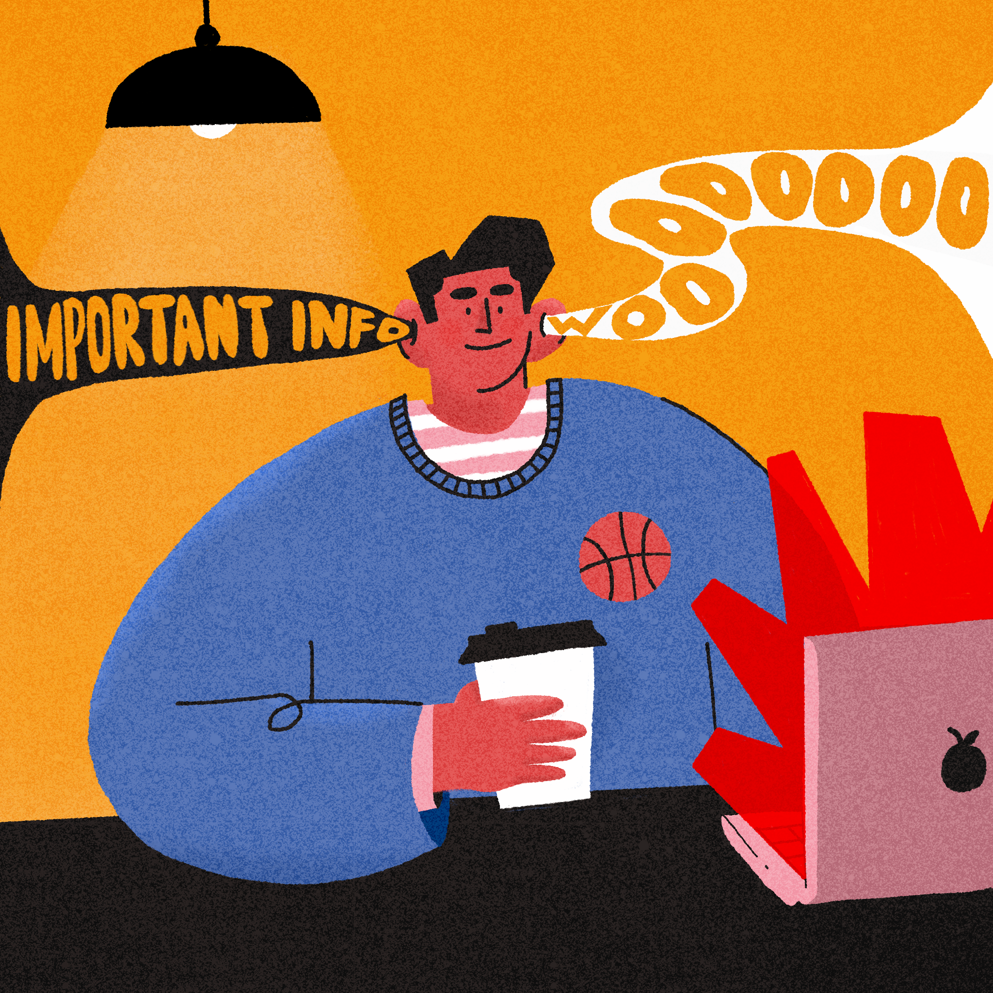 In One Ear and Out the Other art character expressive illustration people procreate