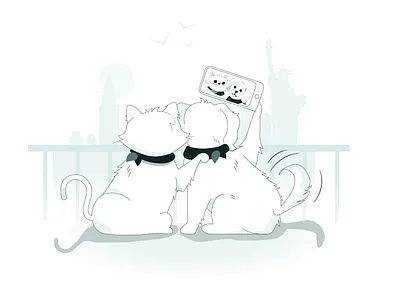 Tailtrust-Selfie-taking paw pals animal cat design dog graphic design illustration paws pets selfie ui view