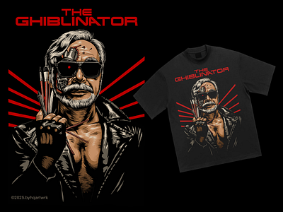 THE GHIBLINATOR anime design drawing ghibli humancraft illustration tee design teedesign tshirtdesign vector