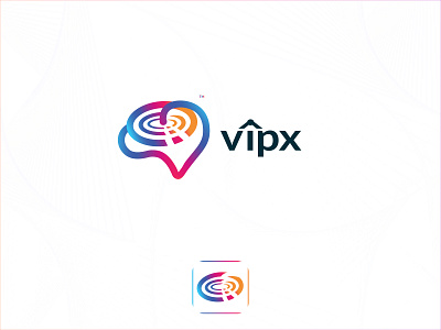 vipx virtual logo 2d abstract app icon branding branding identity business logo creative logo gradient graphic design logo modern simple logo symbol tech logo vipx logo vipx virtual logo virtual logo