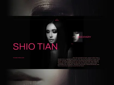 Hero Section - DJ SHIO TIAN art directed dj dj shio tian editorial design graphic design hero section music musician ui user interface web design