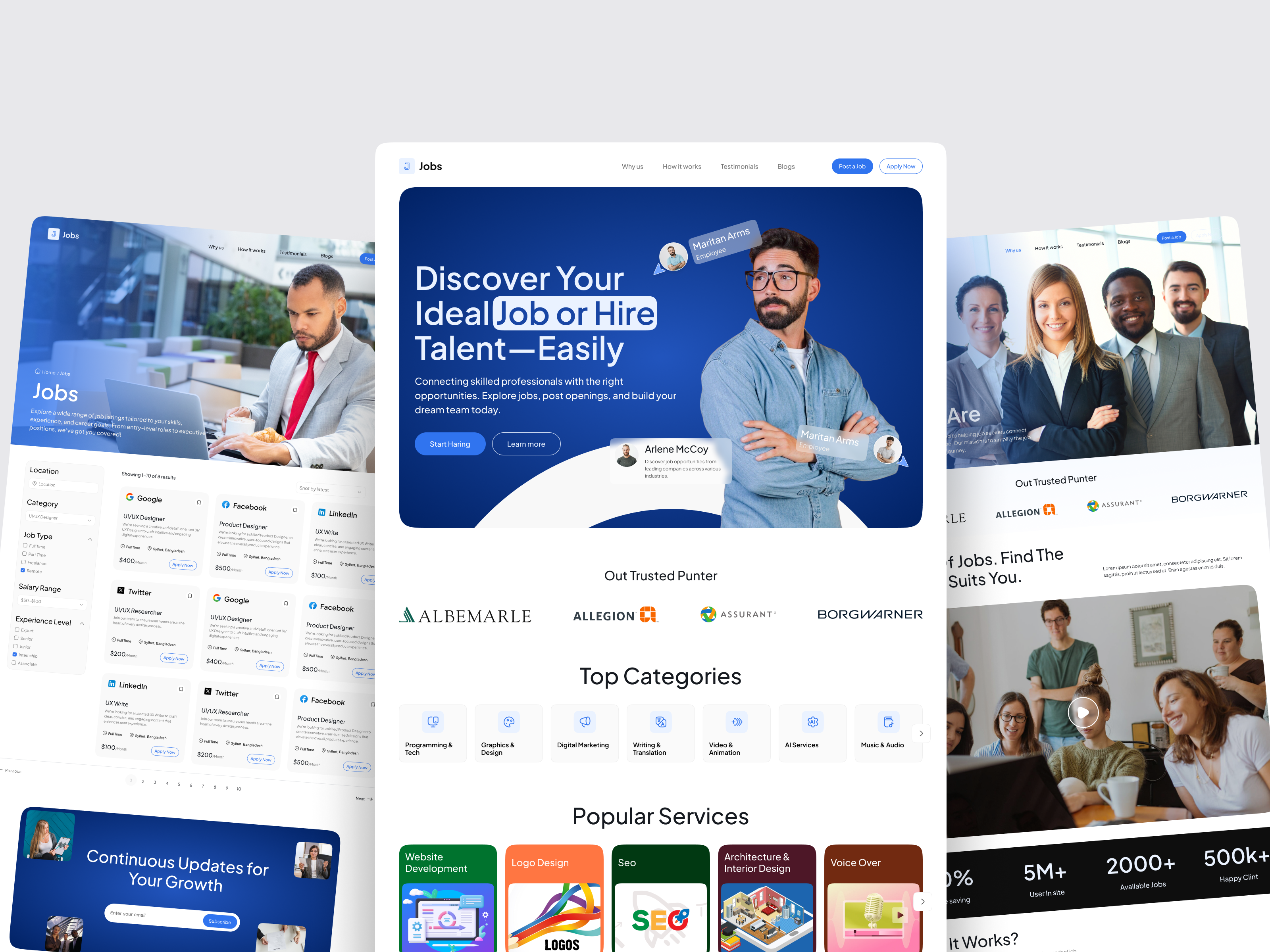 Job Recruitment Platform – Modern & Scalable UI/UX Design interface product service startup ui ux web