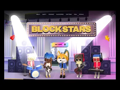 BlockStars Landing Page Animation 3d animation animation community crypto interface landing landing page motion graphics product product design project web design website animation website design website ui