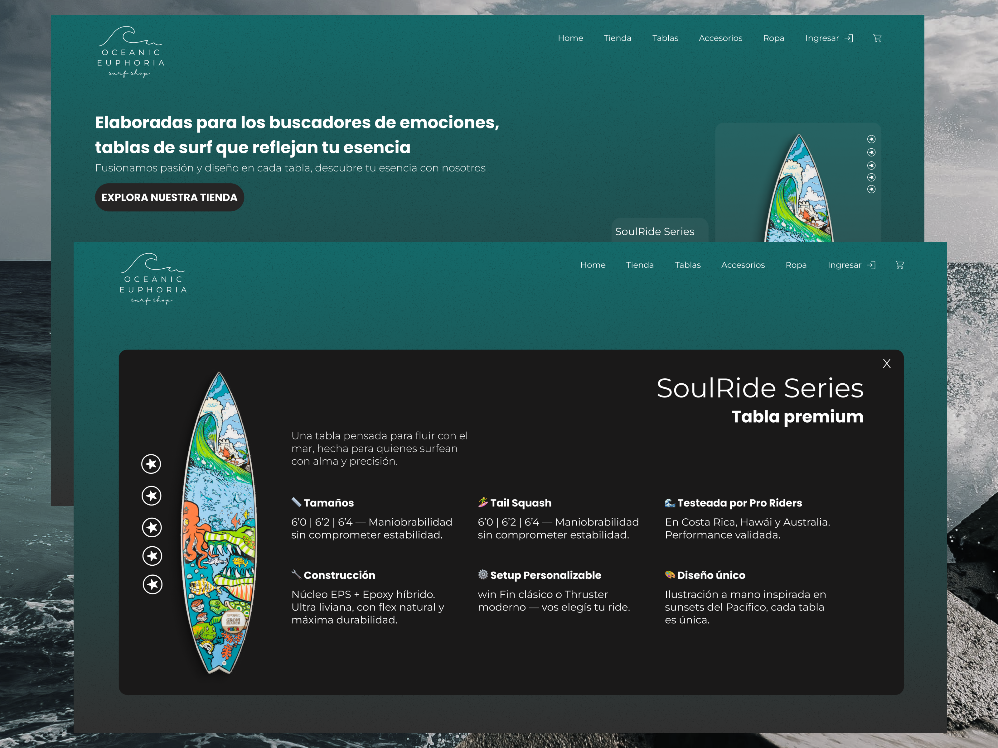 Surf Shop UI design impactante minimalista moderno shop surf surf surf shop tabla tabla de surf tienda tienda de surf ui web