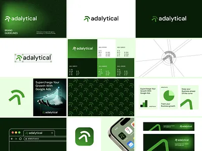 adalytical - Brand Guideline ad agency arrow brand identity branding business click concept design designer portfolio e commerce growth logo logo designer modern pointer up