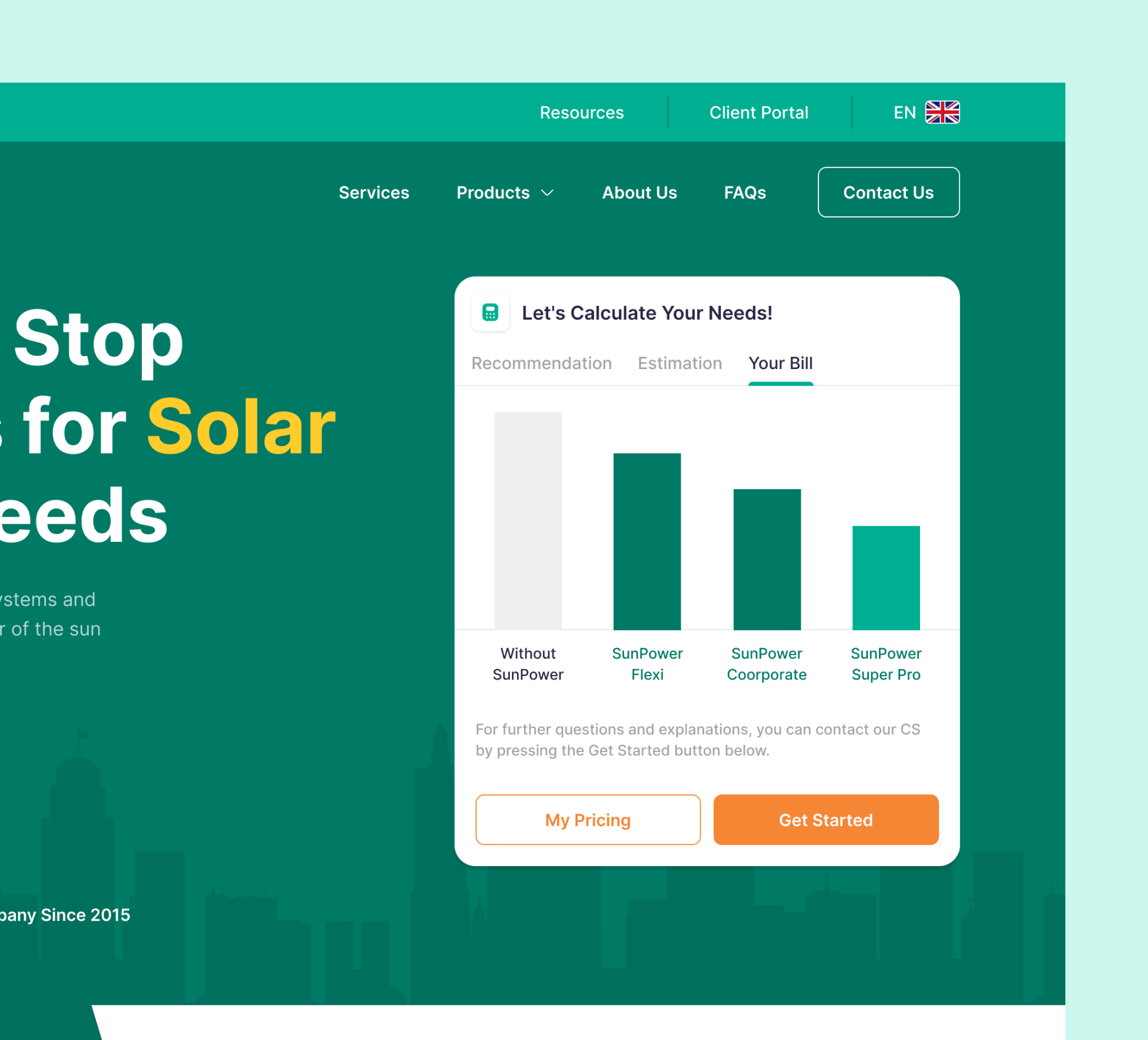 SunPower Solar Panel Provider site by Nuha Maulana Ahsan 🦅 for Vektora on Dribbble