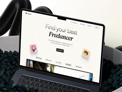 Mocaf - Freelance Platform Landing Page clean ui design freelance freelance platform high conversion landing page jitter landing page modern landing page modern ui responsive design typography ui ui design uiux ux design web design