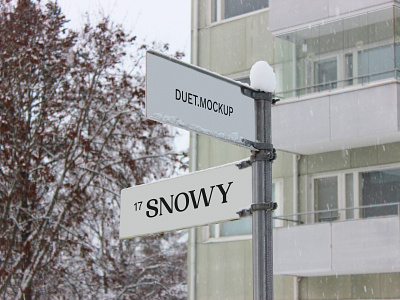 Snowy Street Sign 17 Mockup branding design identity mockup photoshop template typography