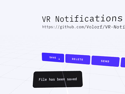 VR Notifications [Free Unity3D Package] 3d github interaction design notifications package plugin prototype prototyping rapid prototyping snackbar ui ui animation unity unity3d ux virtual reality vr vr prototyping xr
