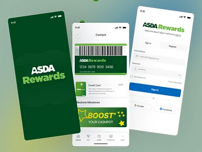 Asda Rewards - Food app design UI UX delivery services fast food food food and drink foodie grocery meal order mobile app mobile design modern app online food delivery online shop pounds product design app restaurant restaurant app start earning ui design user interface visual design