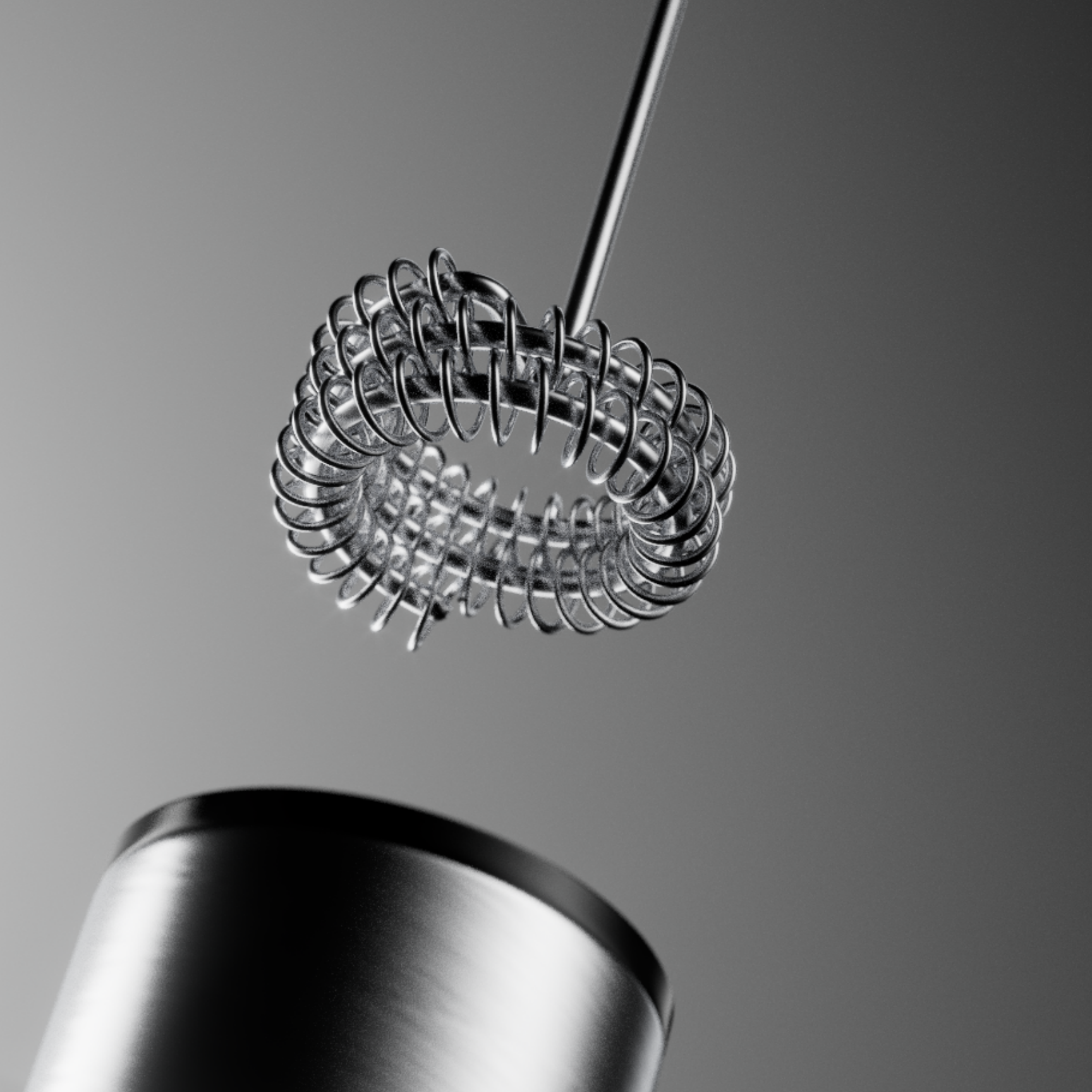 3D Visualization of Milk Frother 3d alumenuim amazon cinema 4d device drink frother listing metal milk modeling redshift render rendering texture visualization