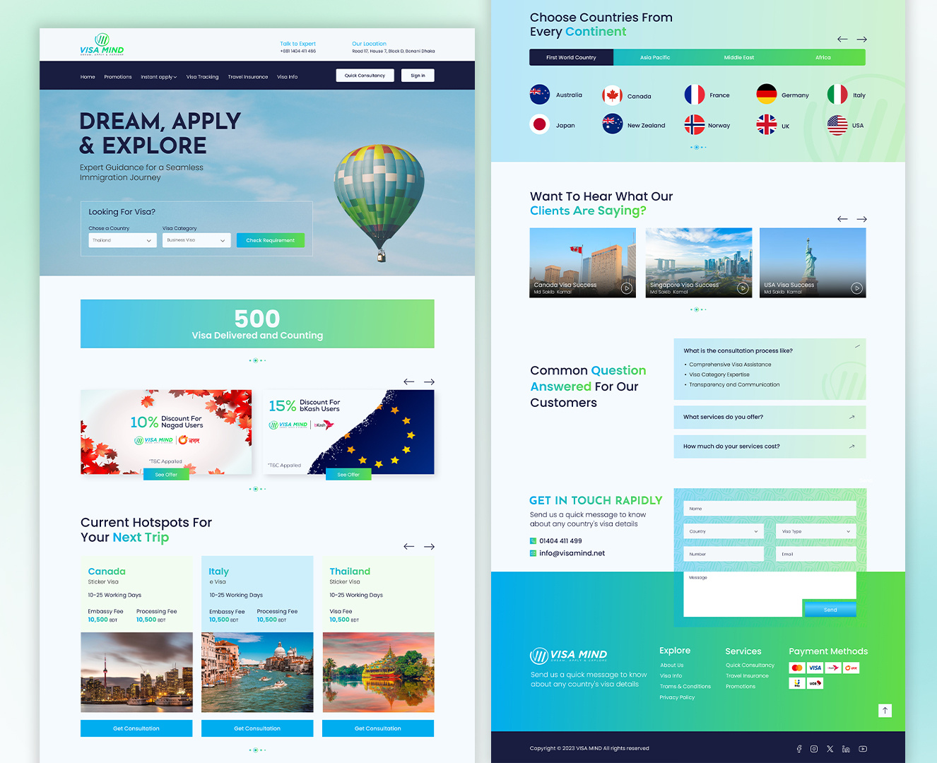 Online Visa Service Website landing page design travel app travel service website travel website trending ui ui ui design ux visa website website design