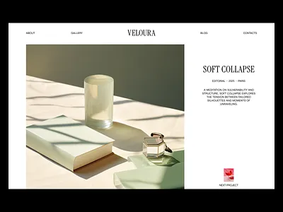 Veloura. Photographer portfolio website art direction brand brand identity clean design grid identity layout lifestyle minimal minimalism photographer photos project typography ui web website website design whitespace