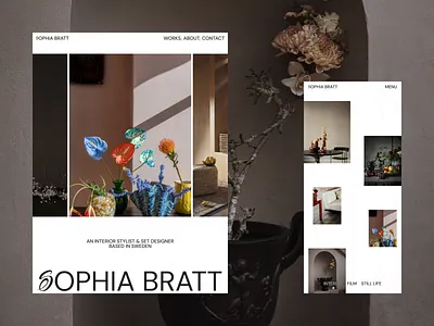 Website for Interior Stylist & Designer – Mobile Version adoptive branding grid homepage interior logo minimal mobile portfolio responsive tablet typography ui ui design ux ux design web web desgin website works page