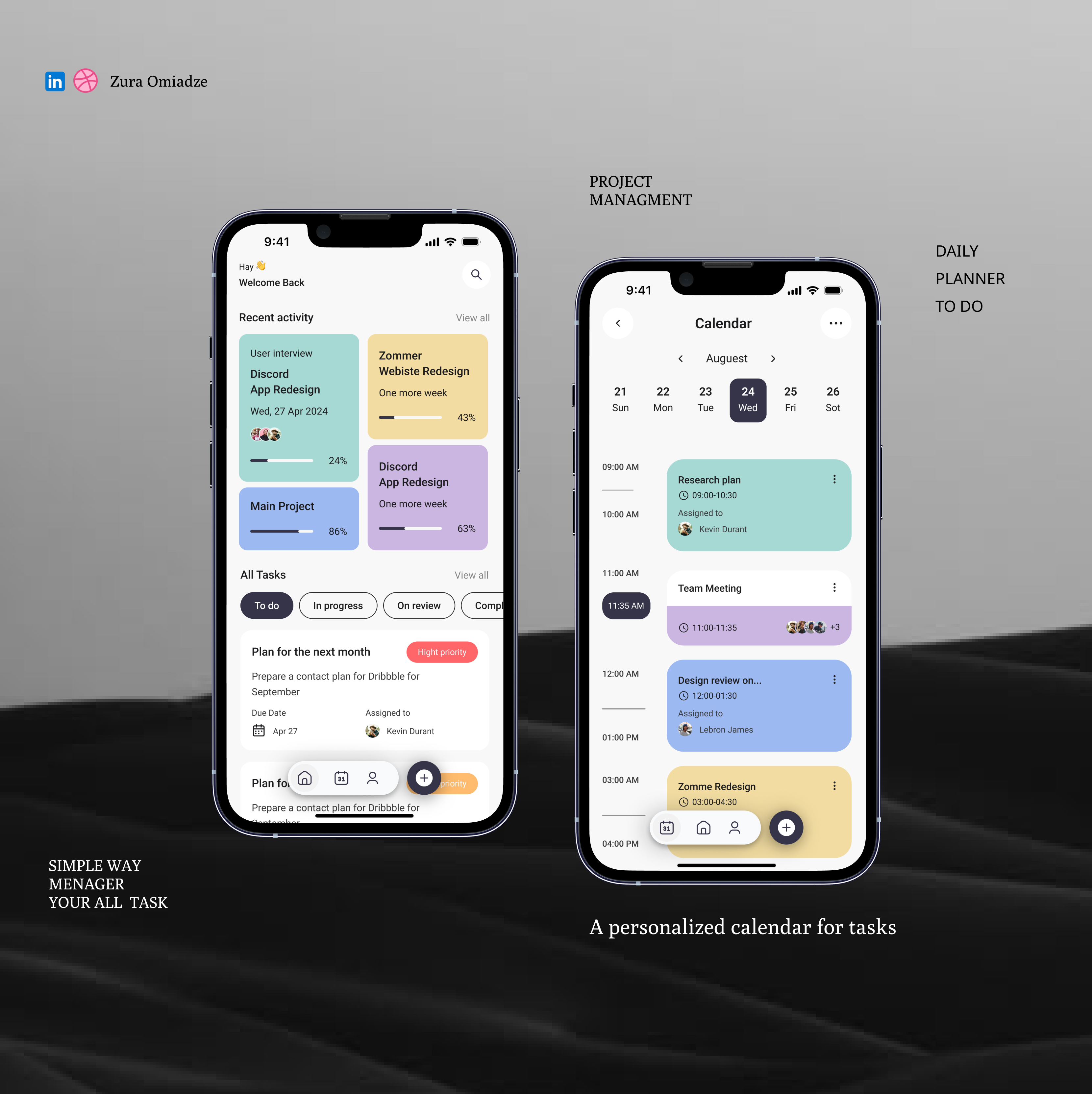 TaskFlow – Clean Task & Project Planner UI app branding flow menegment task ui