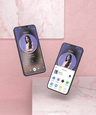 Music Player & Share Page dailyui dailyuichallange music music app music player music player design music player ui share page share social soacial share song