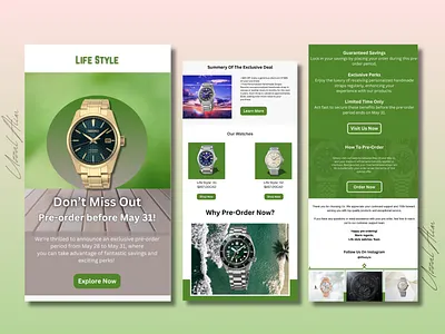 Pre-Order Perfection: Exclusive Deals on Lifestyle Watches account setup banner design brevo campaign setup canva canva email design email design email newsletter design email template figma klaviyo klaviyo email design klaviyo flows mailchimp mailchimp automation mailchimp email design modern silky email design professional email design trendy email design