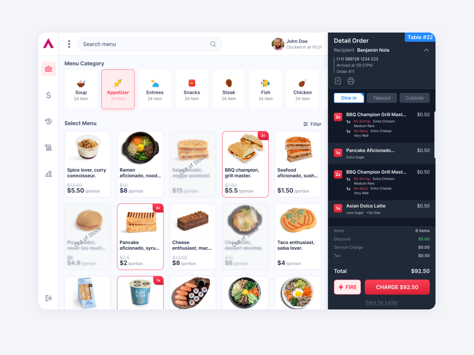 POS System - Order Screen UI cafepos dailyui designinspiration designshot fnbdesign orderingsystem pos posdesign restaurantpos retailpos salesdashboard uidesigner uxui