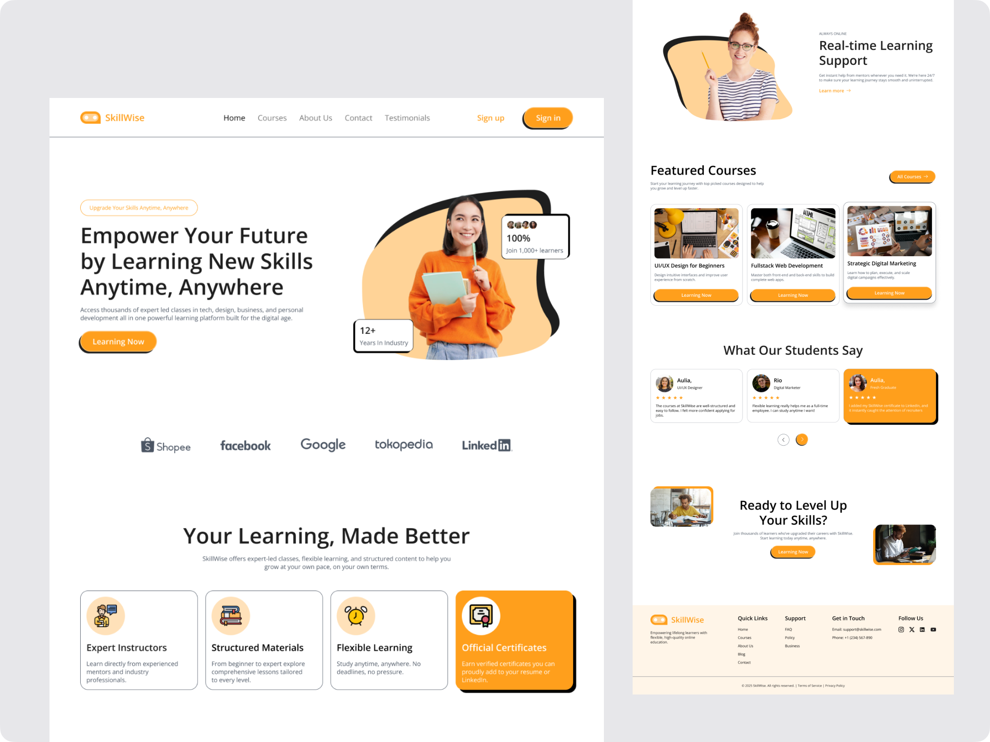 Learning Online (Education) - Landing Page landingpage learningplatform ui uiux ux uxdesign webdesign
