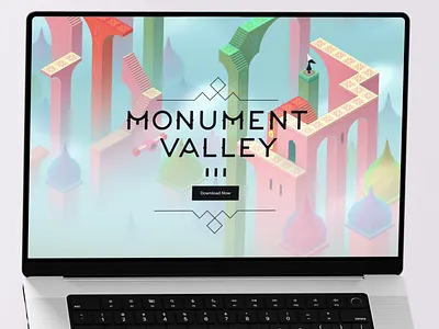 Monument Valley Game Website Design branding design game design game landing page design game website design landing page design minimal monument valley game monument valley web design ui user experience ux web design