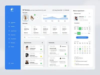 Online pet’s healthcare web app dashboard healthcare app interface online appointment pet healthcare product design ui ui modules user interface ux uxui web app web application
