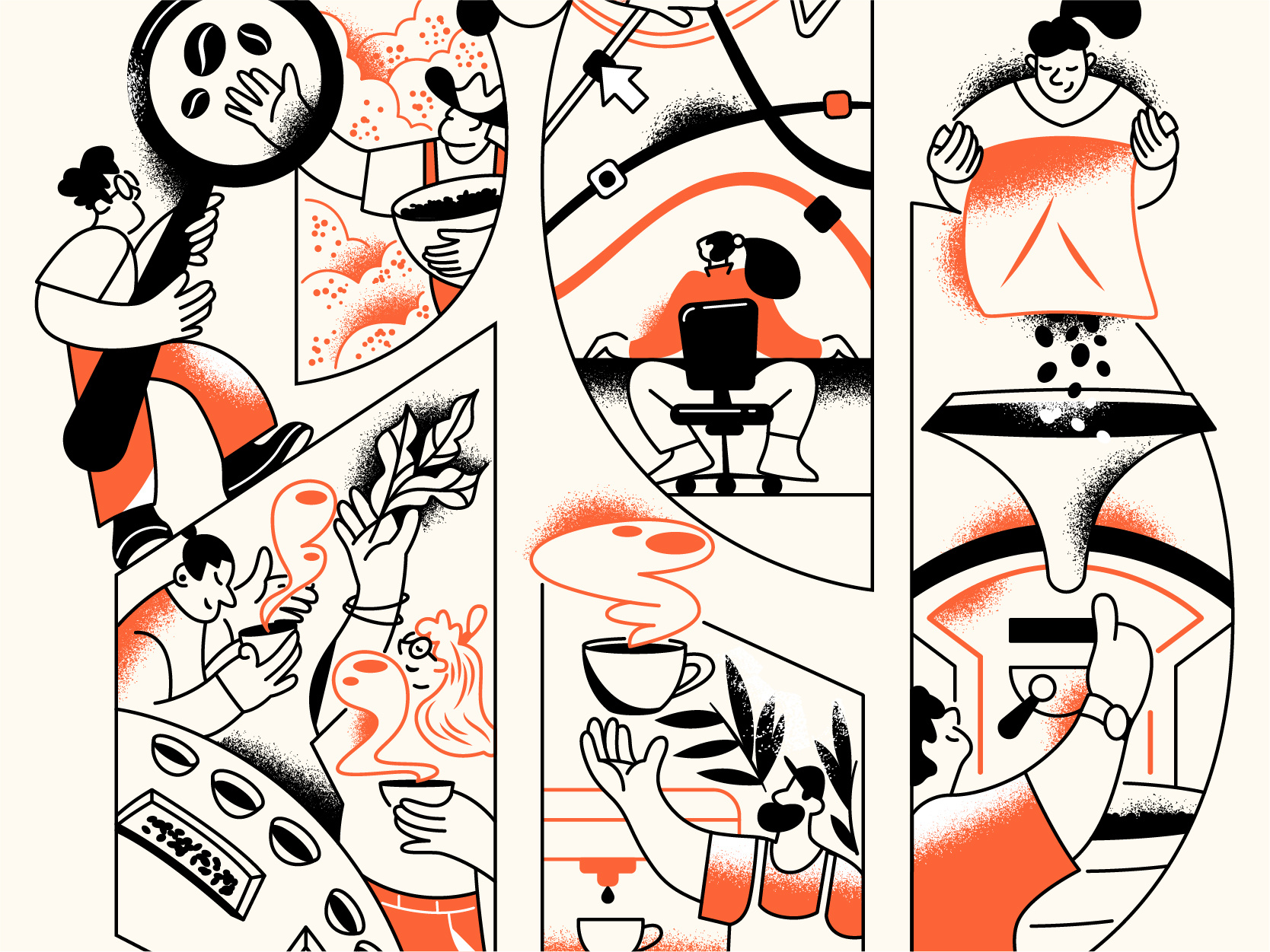 Сoffee production character design design illustration product ui vector webdesign