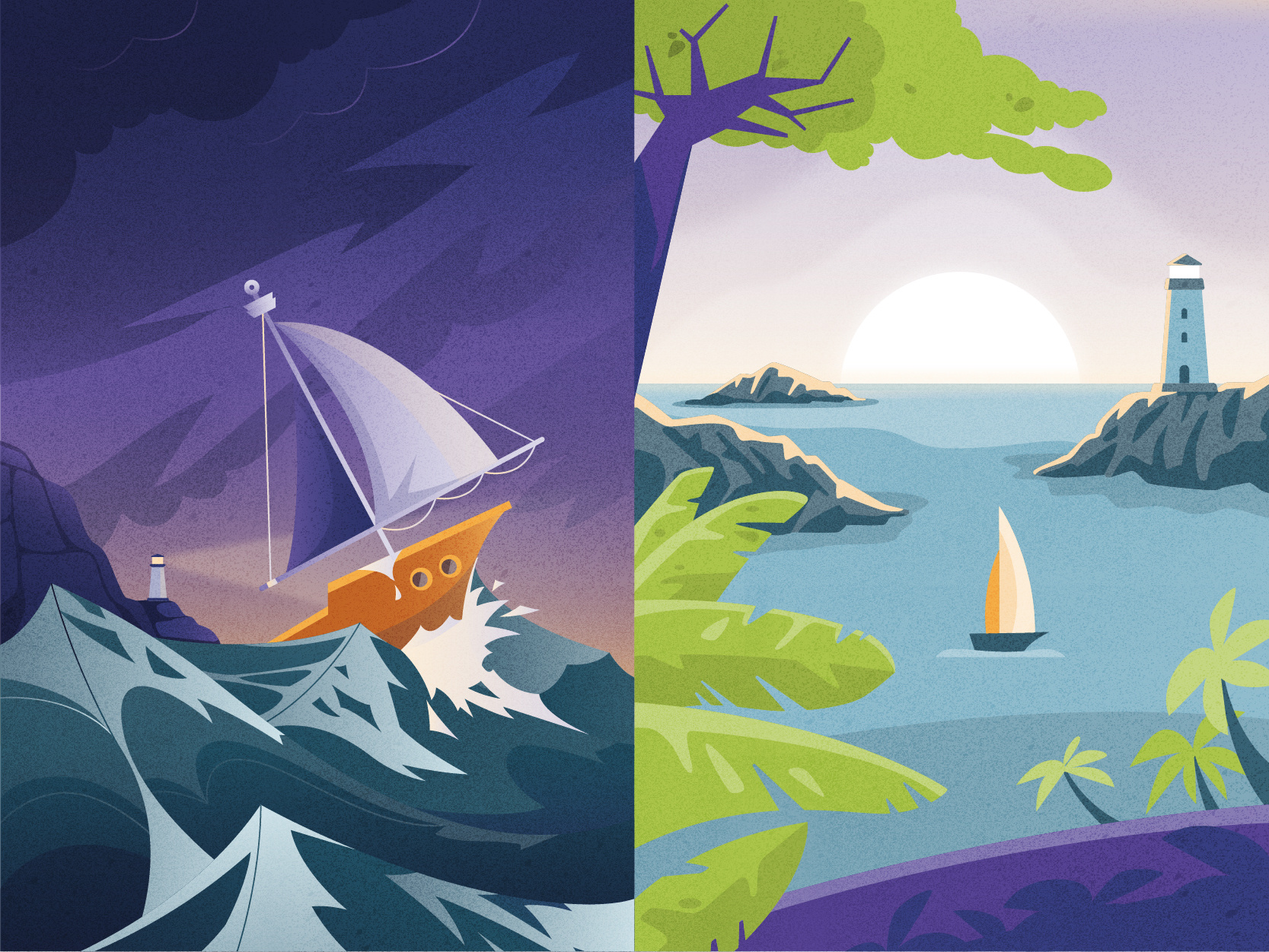 Storm and silence character design design illustration product ui vector webdesign