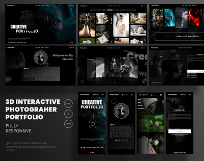 3D WEBSITE DESIGN / PHOTOGRAPHER PORTFOLIO 3d camera design interactive photographer portfolio threejs web design